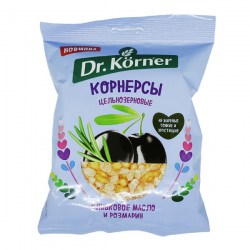Купить Чипсы цельнозерновые Корнерсы кукурузно-рисовые с оливковым маслом и розмарином Dr.Korner