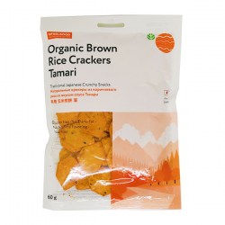 Купить Макробиотические крекеры из коричневого риса со вкусом соуса Тамари (Organic Brown Rice Crackers Tamari, Traditional Japanese Crunchy Snacks) без глютена в Москве