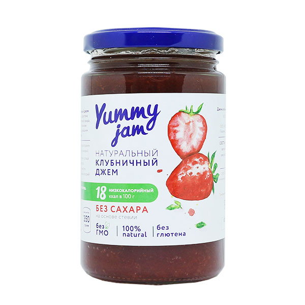 Купить Джем клубничный низкокалорийный Yummy jam, 350г