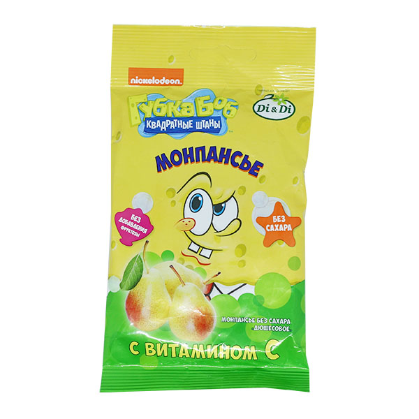 Купить Монпансье Nickelodeon Губка Боб квадратные штаны Di&Di дюшесовое, Карамель леденцовая (монпансье) без сахара 