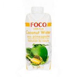 Купить Натуральная кокосовая вода с ананасом FOCO Coconut water with pineapple