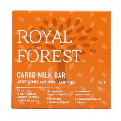 Купить Шоколад кэроб (carob milk bar) апельсин, имбирь, корица Royal Forest